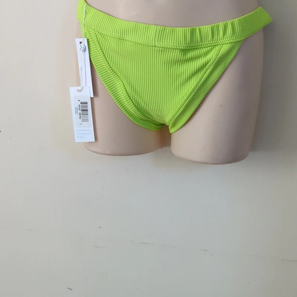 Frankie's Cole Ribbed Bikini Bottom Slime Green L